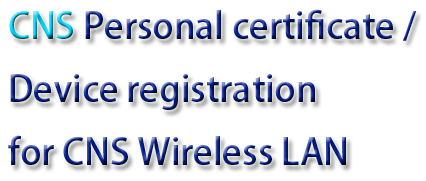 Personal certificate registration request for wireless service of SFC-CNS